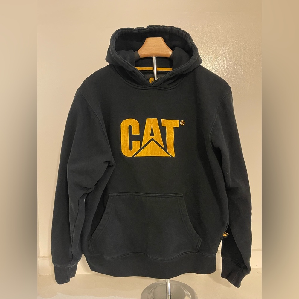 CAT Black Hoodie with Yellow Logo